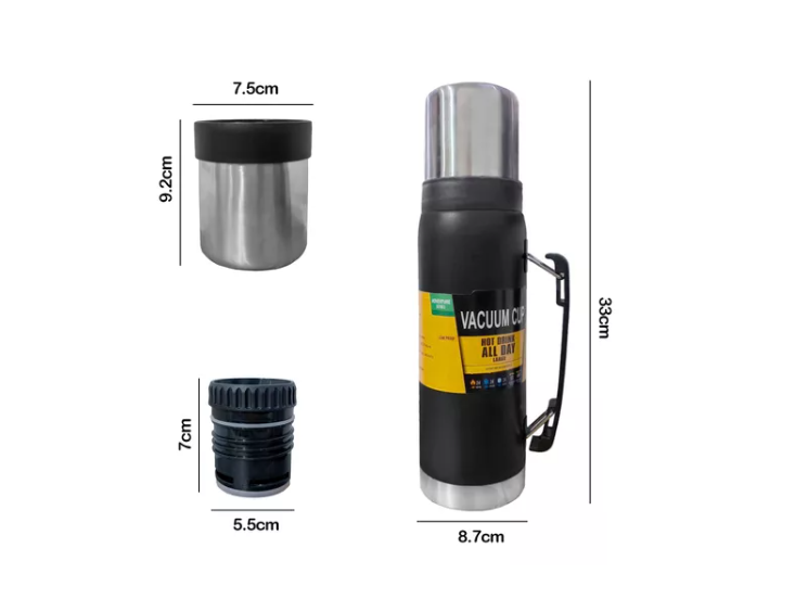 Termo Acero Inoxidable Capacidad 1000ml Agua Fria Y Caliente-2