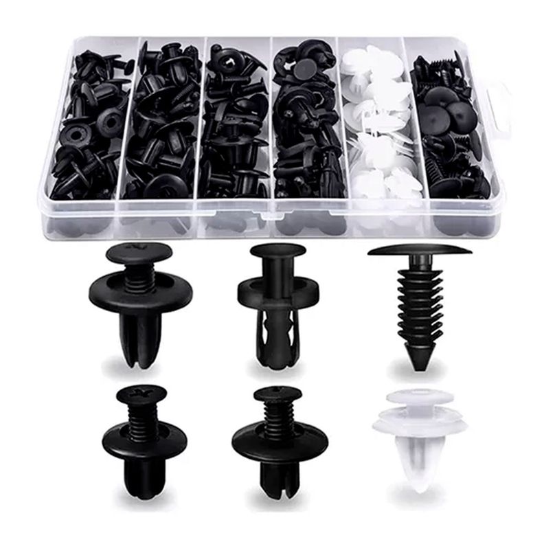 Set Clip Remache Plastico Sujecion Para Coche Broches Autos-0