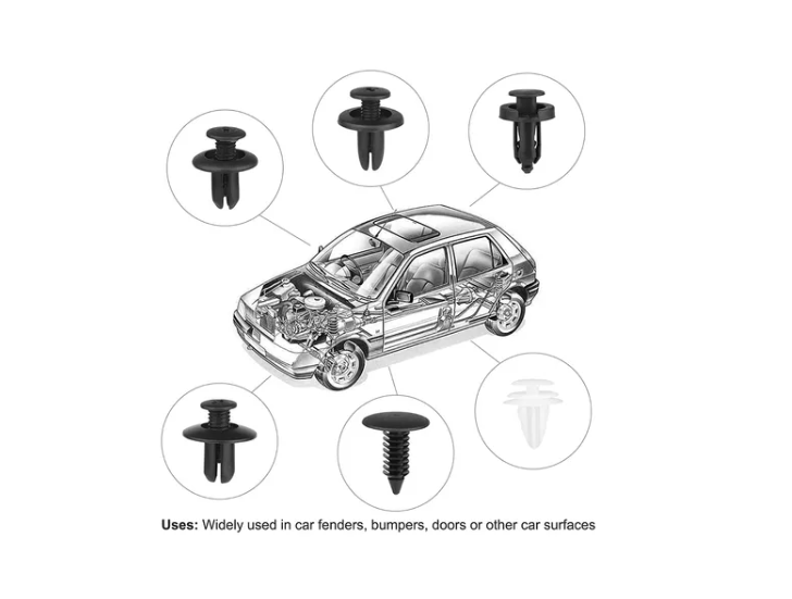 Set Clip Remache Plastico Sujecion Para Coche Broches Autos-1