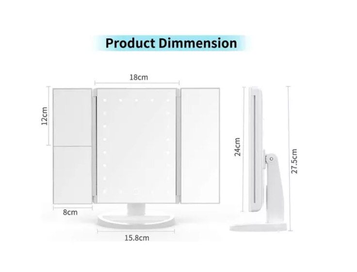 Espejo Para Maquillaje Aumentos 2x 3x Luz Led-2
