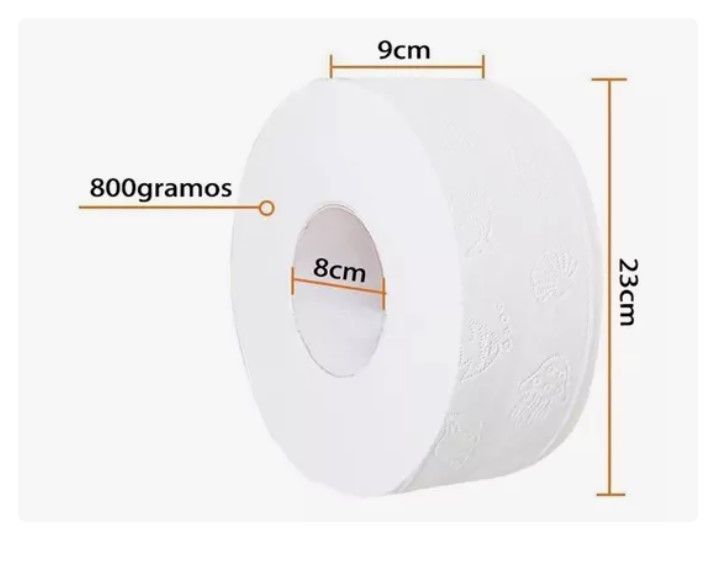 Papel Higiénico Industrial X 4 Rollos 800gramos Para Baño-4