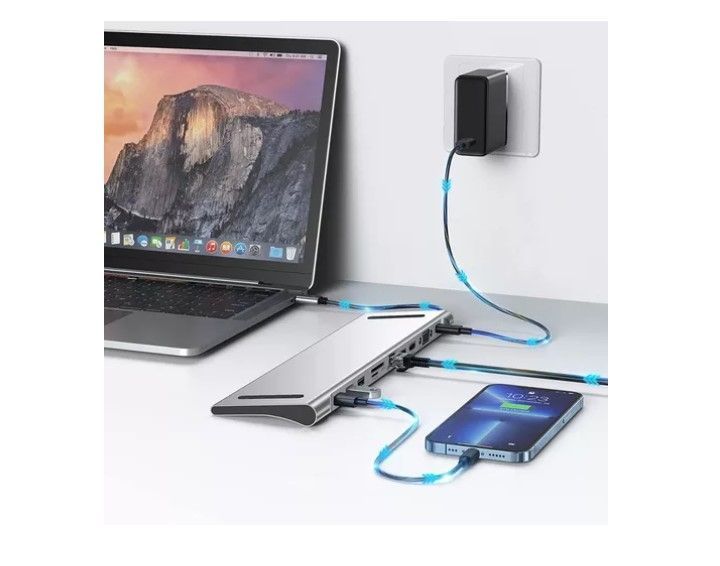 Adaptador Hub 11 En 1 Usb Tipo C Usb-c Hdmi Vga Usb Lan Sd-1