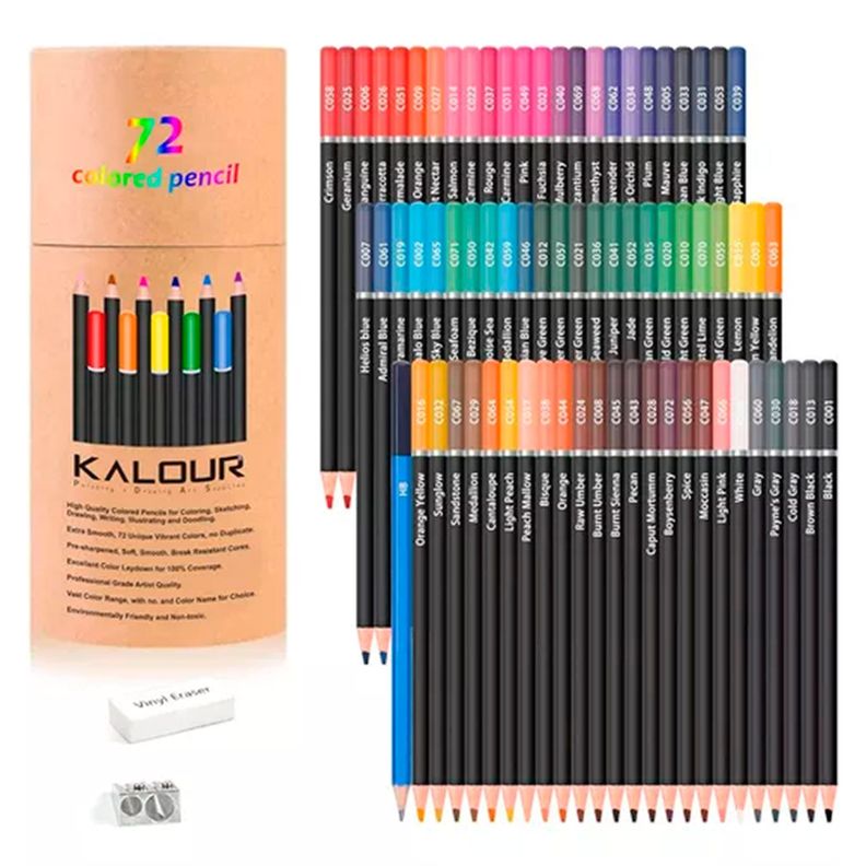 Juego De Lapices De Colores 72pzs Arte Dibujo Profesional-0