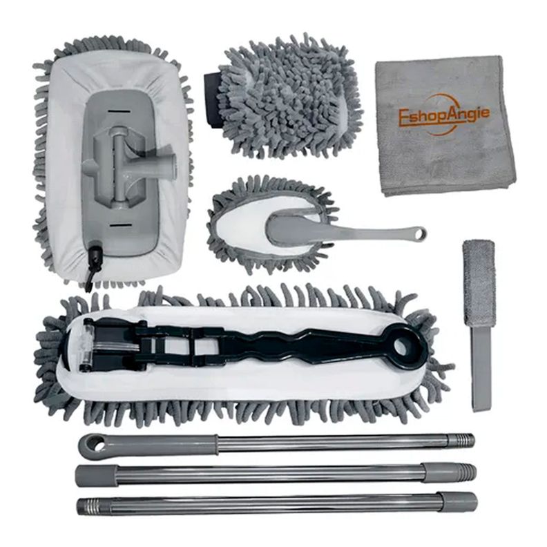 Kit Cepillos De Microfibra Auto Hogar Interior Y Exterior
