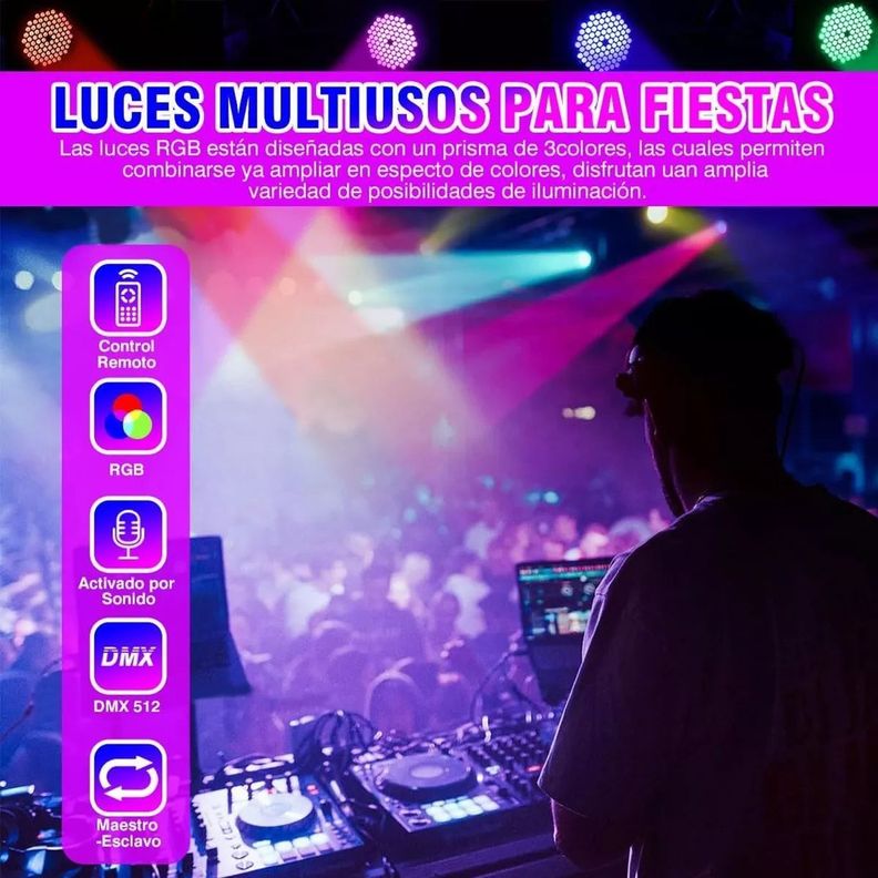 Foco Par Led Slim 84x3w Rgb 3 En 1 Luces De Fiesta-1