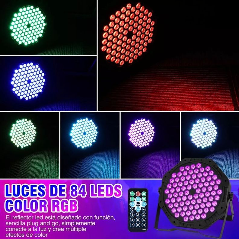 Foco Par Led Slim 84x3w Rgb 3 En 1 Luces De Fiesta-4