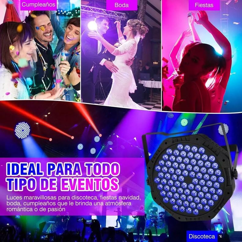 Foco Par Led Slim 84x3w Rgb 3 En 1 Luces De Fiesta-5