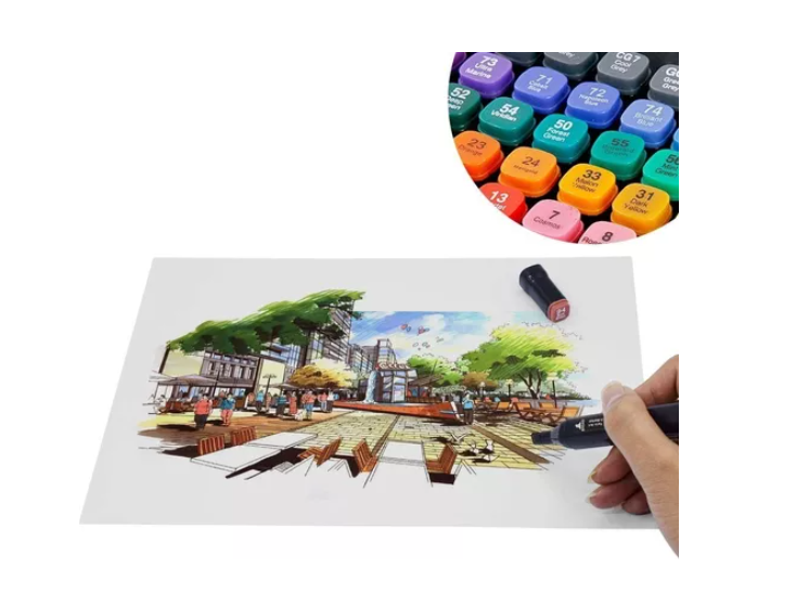 Pack Marcadores De Doble Punta 80 Colores, Pincel -2