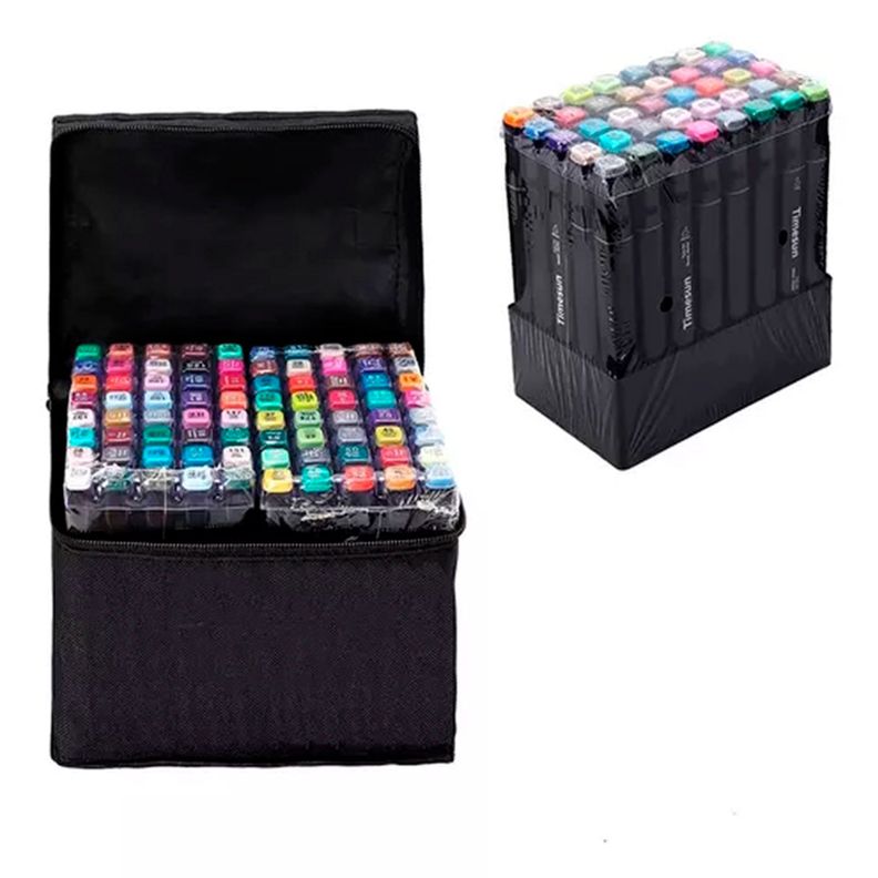 Pack Marcadores De Doble Punta 80 Colores, Pincel -0