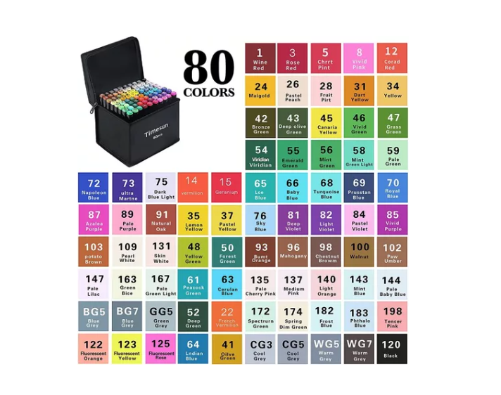 Pack Marcadores De Doble Punta 80 Colores, Pincel -4