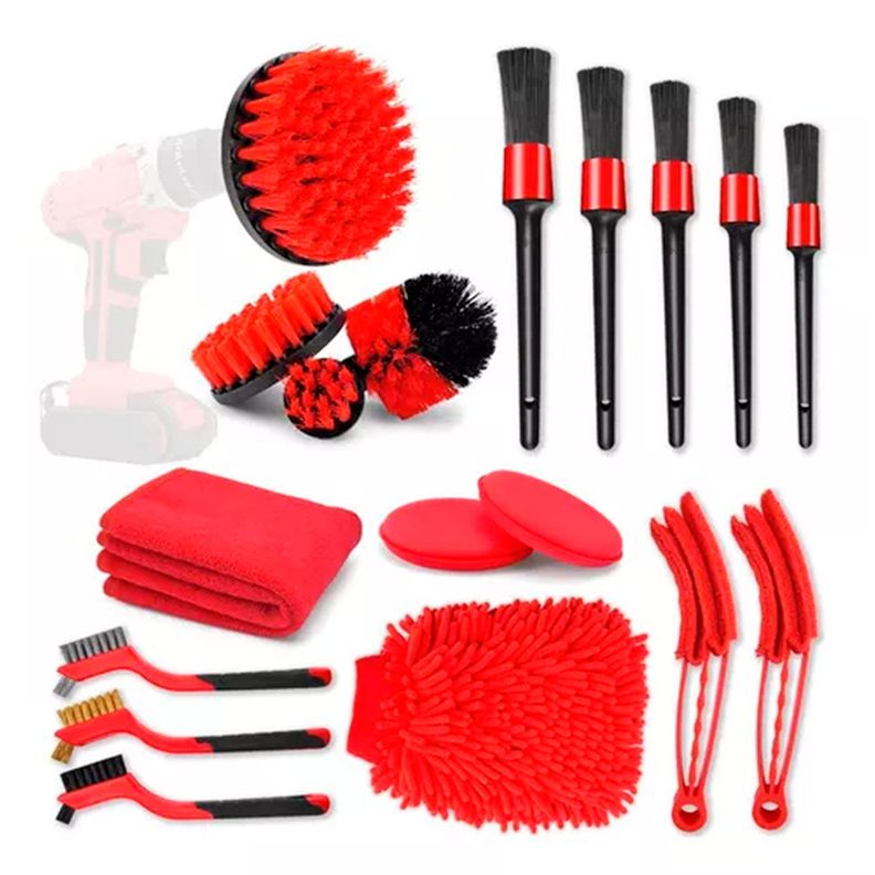 Kit 18 Piezas Limpieza De Auto Interior Y Exterior-0
