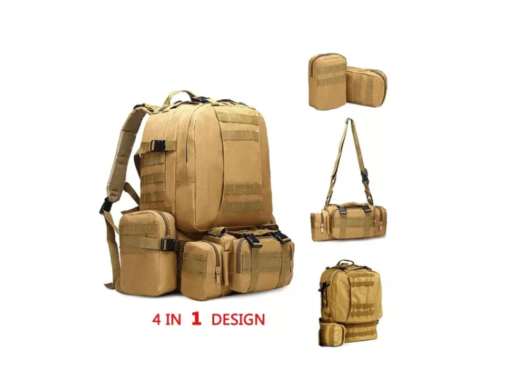 Mochila Táctica Militar Desmontable 50 Litros 3 Piezas-1