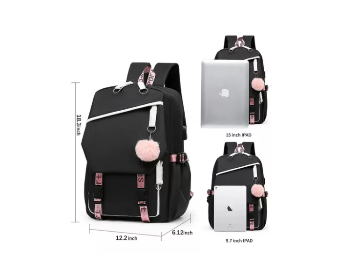 Mochila Urbana Bolso Escolar Juvenil Con Interfaz Usb Aux-2