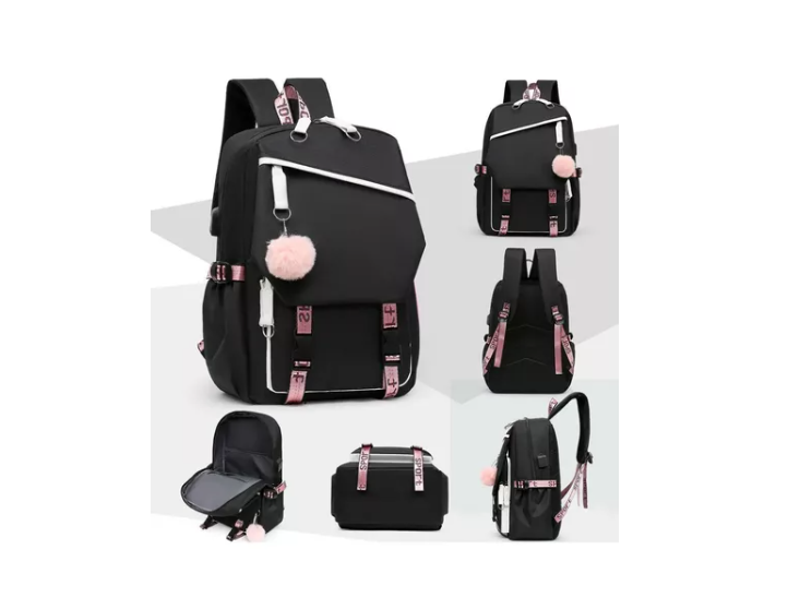 Mochila Urbana Bolso Escolar Juvenil Con Interfaz Usb Aux-3
