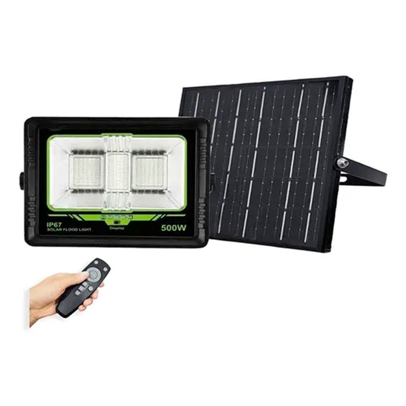 Foco Solar Reflector 500w Ip67 + Panel Solar +control Remoto