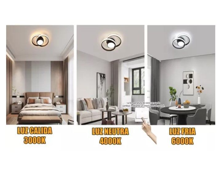 Lámpara De Techo Moderna Led Lámpara Regulable 2 Redondos-5