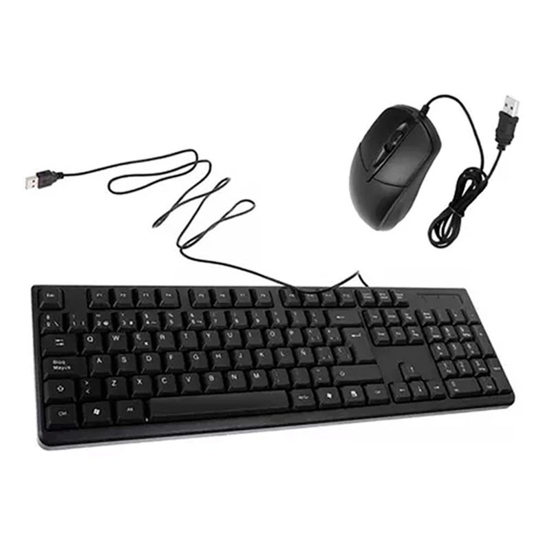 Kit Combo Teclado Y Mouse Alámbrico H-8810 Negro-0