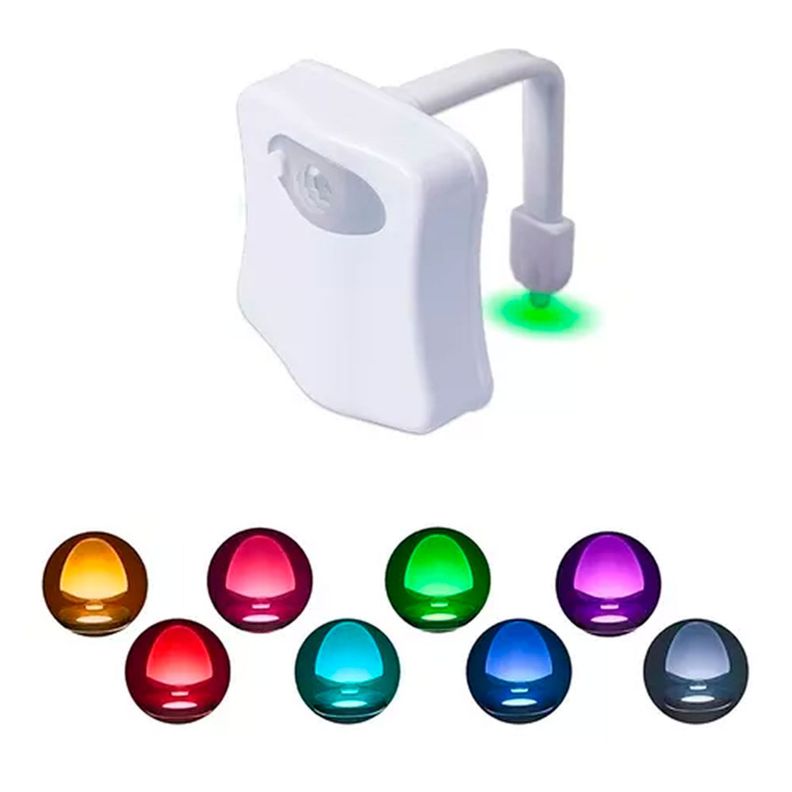 Luz Led Para Inodoro Wc Baño Con Sensor Movimiento 8 Colores-0