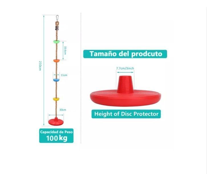 Columpio Mecedor Cuerda Escalada Multicolor Niños-6
