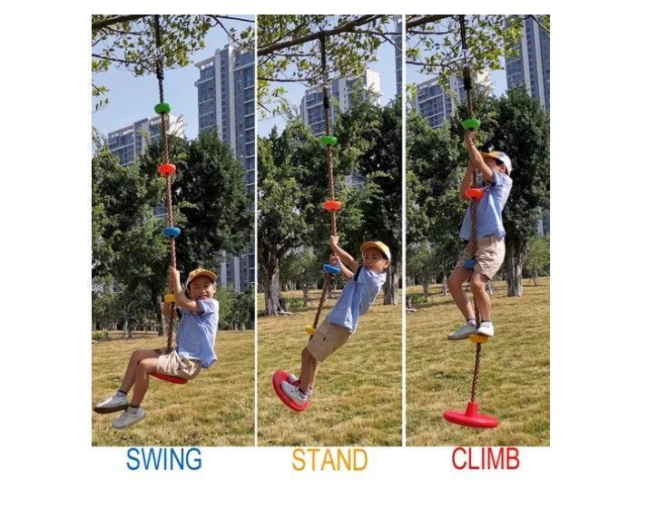 Columpio Mecedor Cuerda Escalada Multicolor Niños-7