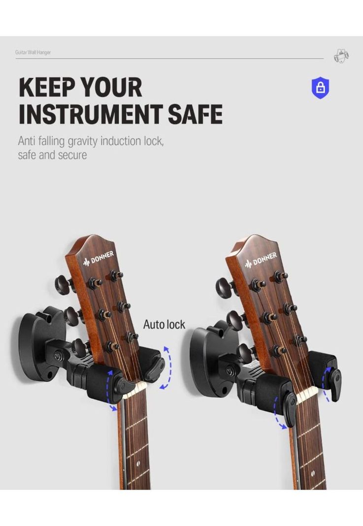 Soporte Para Guitarra En Pared  Ec1127 Donner-2