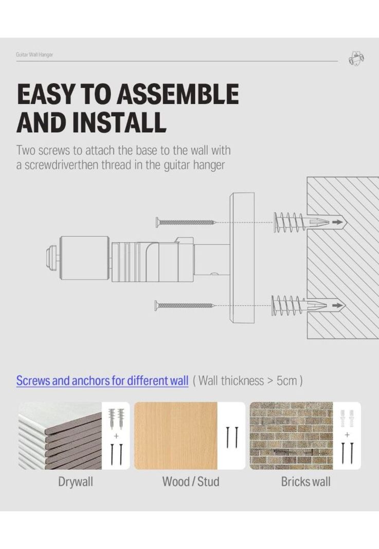Soporte Para Guitarra En Pared  Ec1127 Donner-3