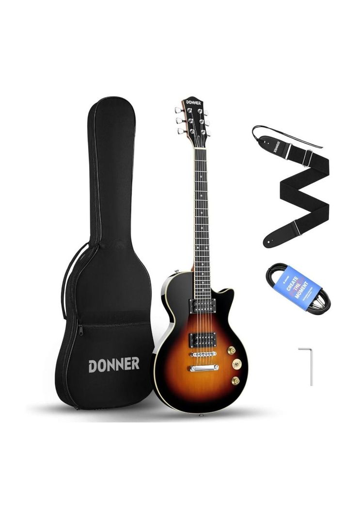 Guitarra Electrica Les Paul Hh Sunburst Dlp-124S Donner-0