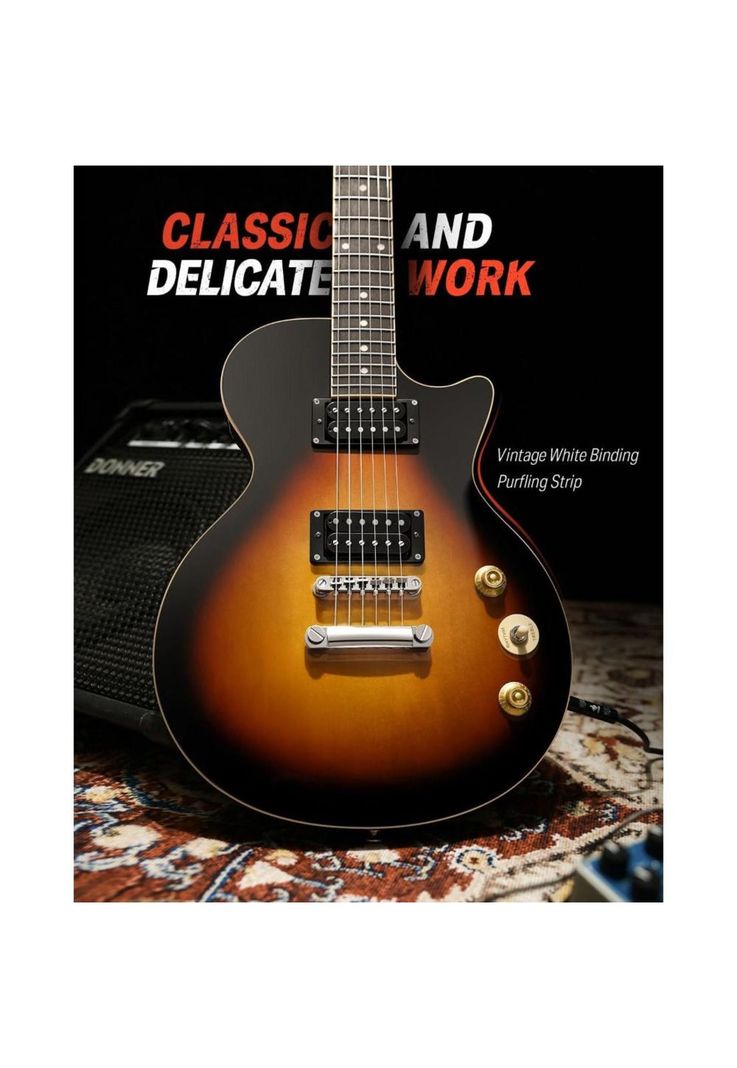 Guitarra Electrica Les Paul Hh Sunburst Dlp-124S Donner-4