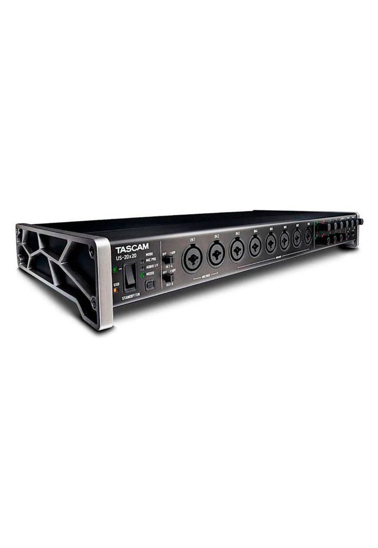 Interfaz de Audio Tascam Usb 24Bit/192Khz 20 Canales (In:8Xlr/Trs+2Ts+Midi, Out:10Trs+Midi) US-20X20-0