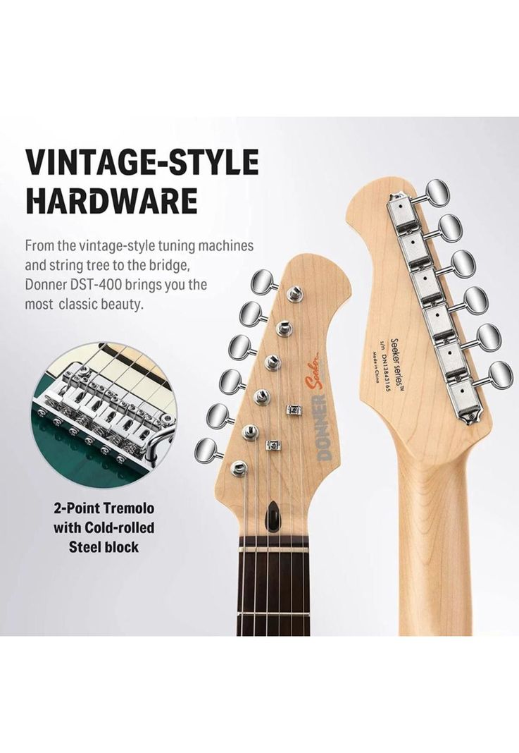 Guitarra Eléctrica Strat Ssh Dark Green Dst-400Dg Donner-3