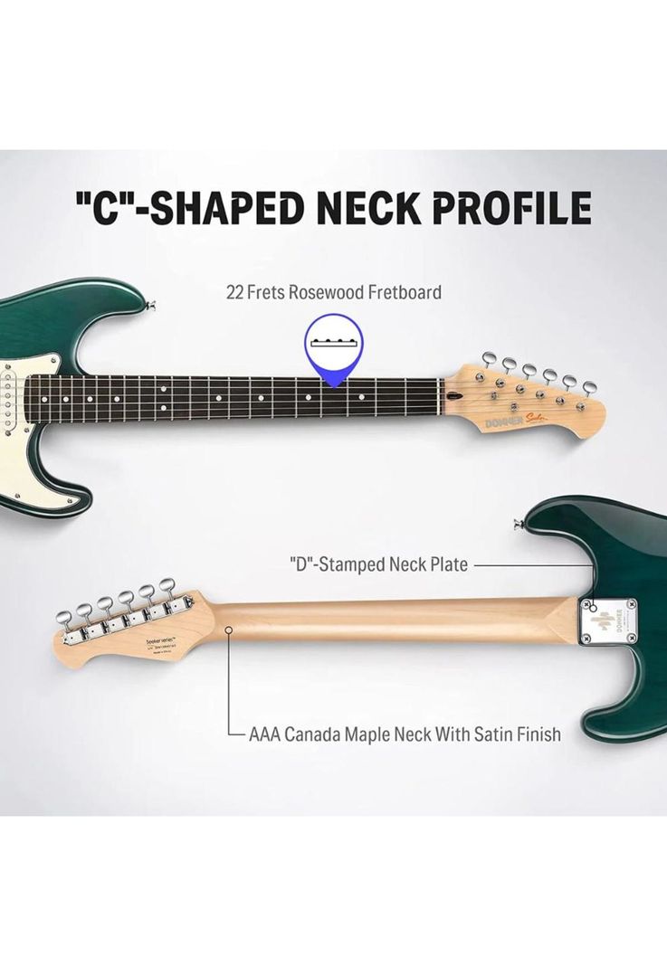 Guitarra Eléctrica Strat Ssh Dark Green Dst-400Dg Donner-4