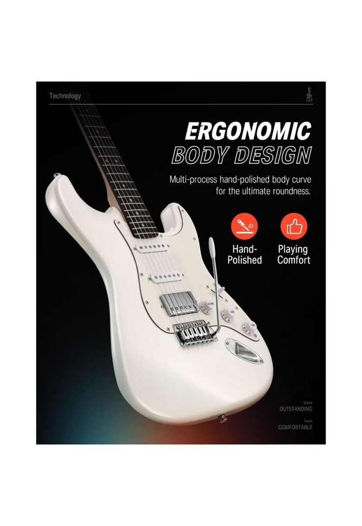 Guitarra Electrica Strat Ssh White Dst-152W Donner-5