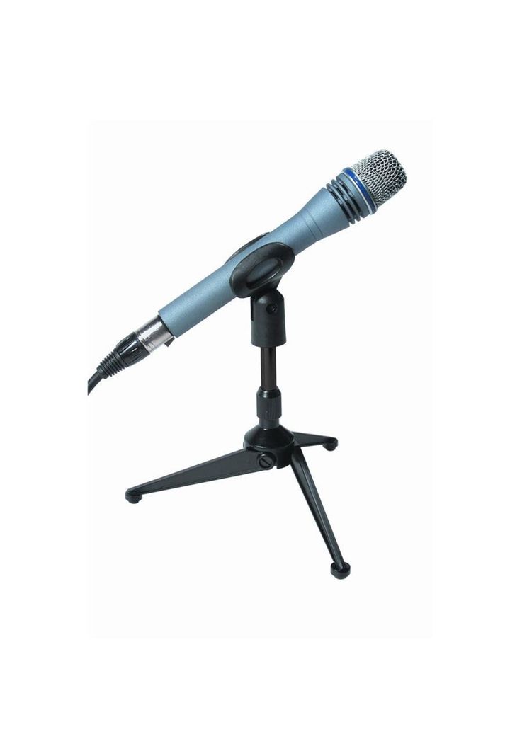 Mini-Atril Para Micrófono (Tripode) Sobre Mesa +Pinza Mic A188 Quik Lok-1