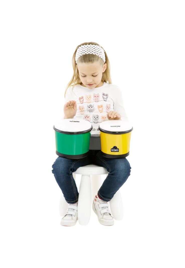Bongo Meinl Nino Percussion 6 1/2+ 7 1/2 Para Niño Abs Green/Yellow NINO19G/Y-1