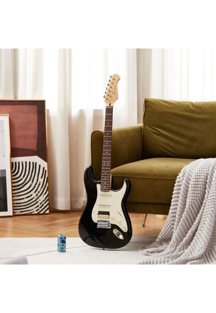 Guitarra Eléctrica Vintage Strat Ssh Black Dst-400B Donner-3