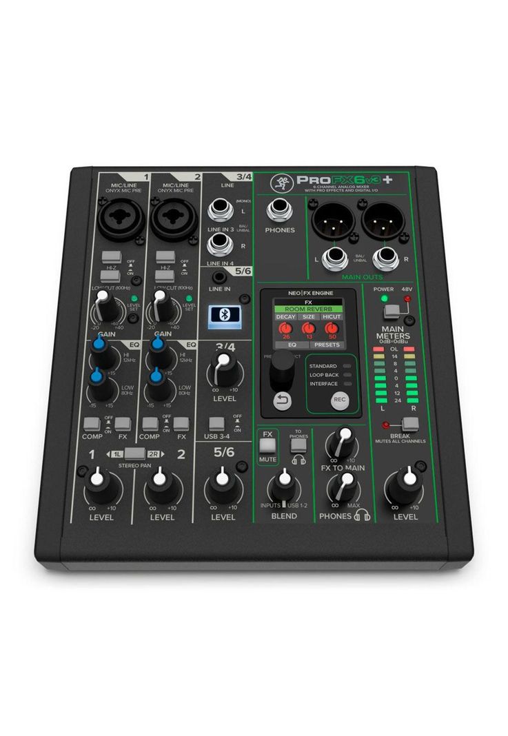 Mixer Analógico 6 Canales- Usb C/Fx+Bt+Loopback Profx6V3+-2