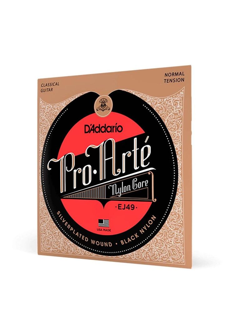 Cuerdas Guitarra Nylon Daddario ProArte Entorchado Plata/Nylon Negro (Tensión Normal) EJ49-0