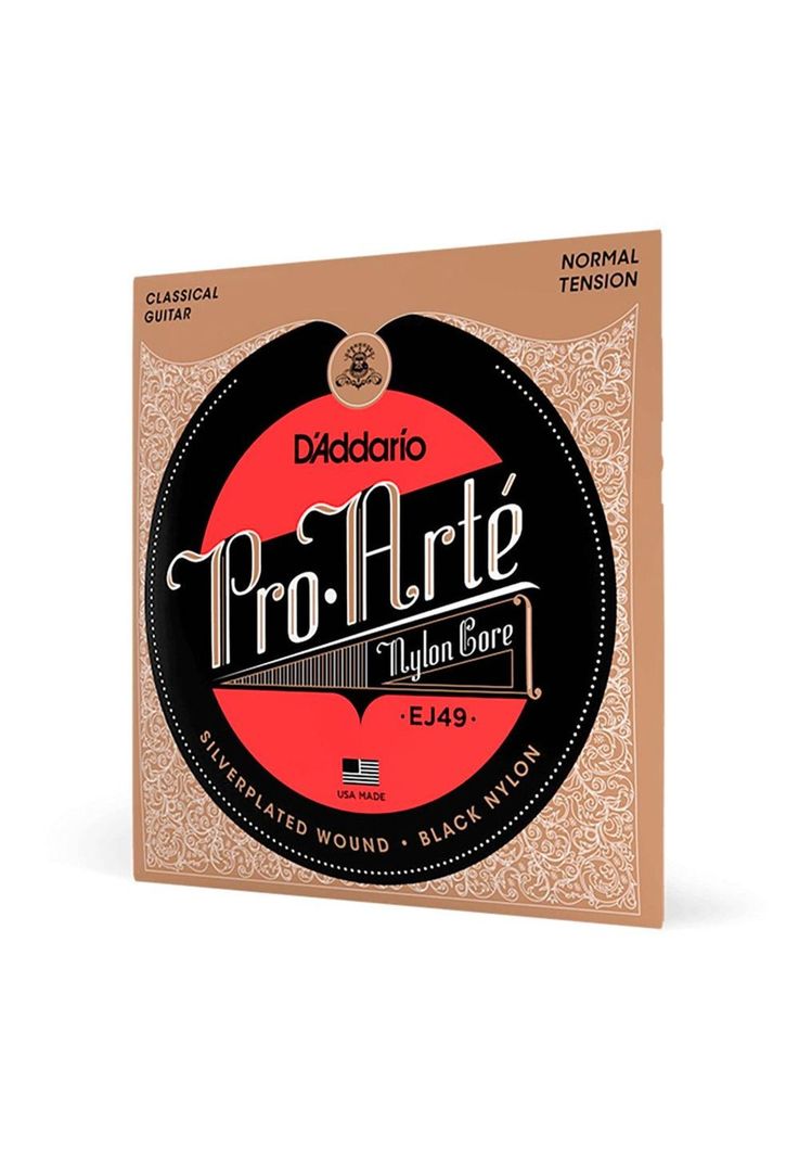 Cuerdas Guitarra Nylon Daddario ProArte Entorchado Plata/Nylon Negro (Tensión Normal) EJ49-1