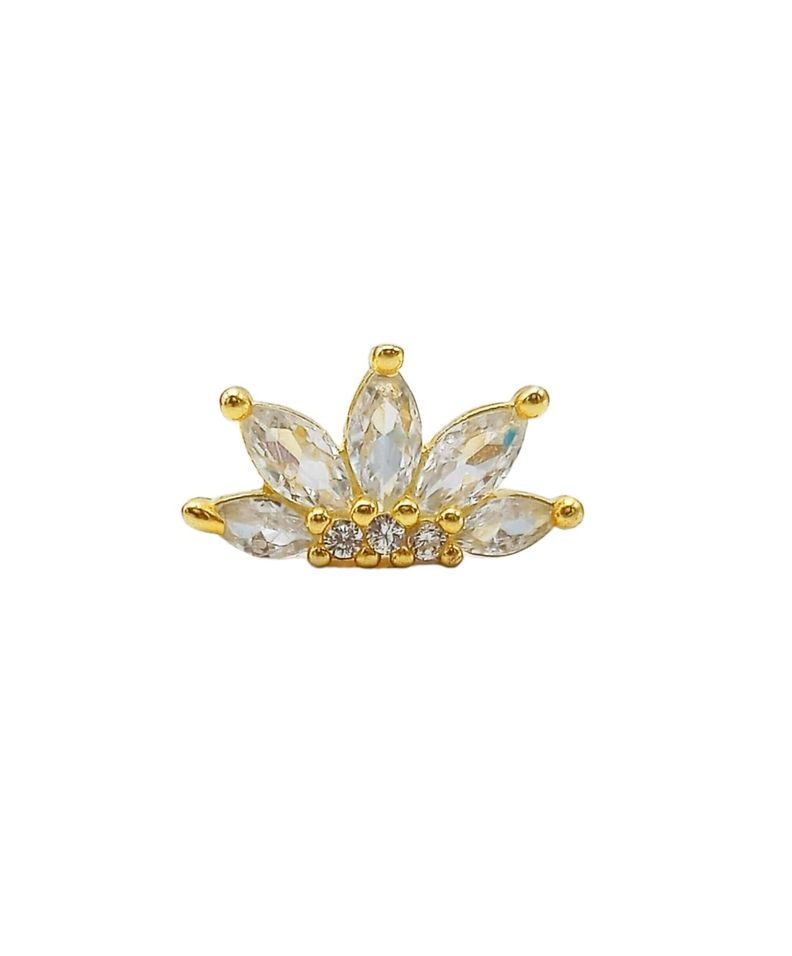 Aro Piercing Corona Helix Flat Plata 925 Chapada En Oro 18k-0