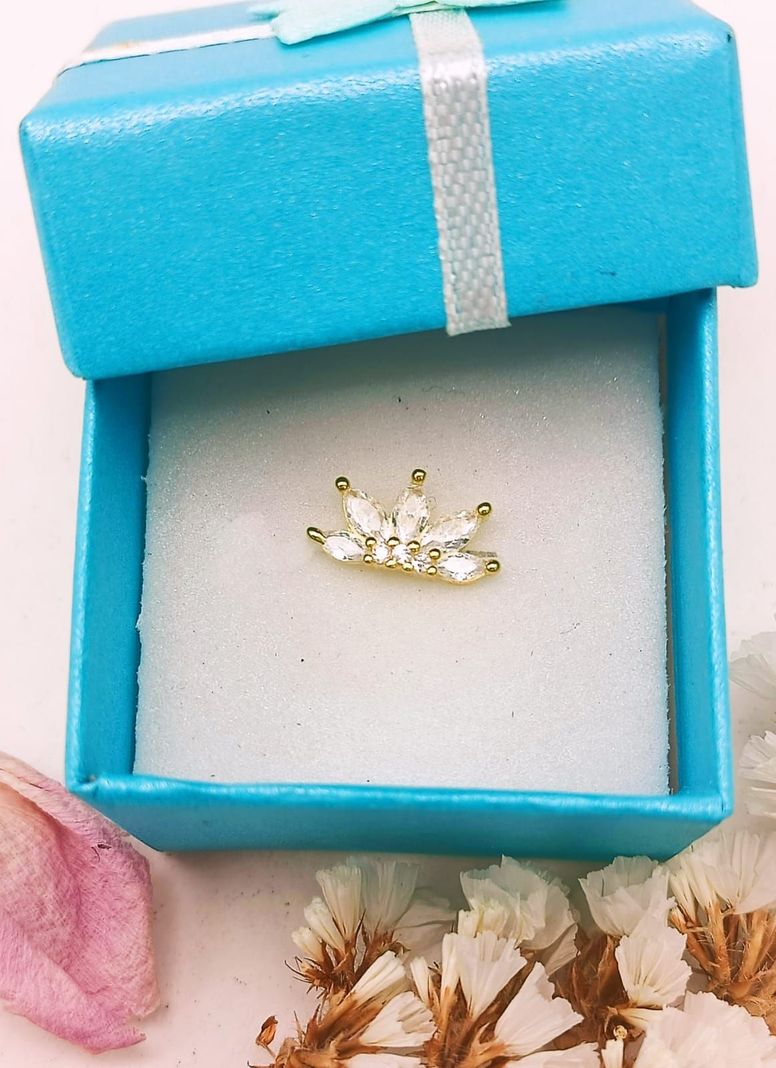 Aro Piercing Corona Helix Flat Plata 925 Chapada En Oro 18k-1