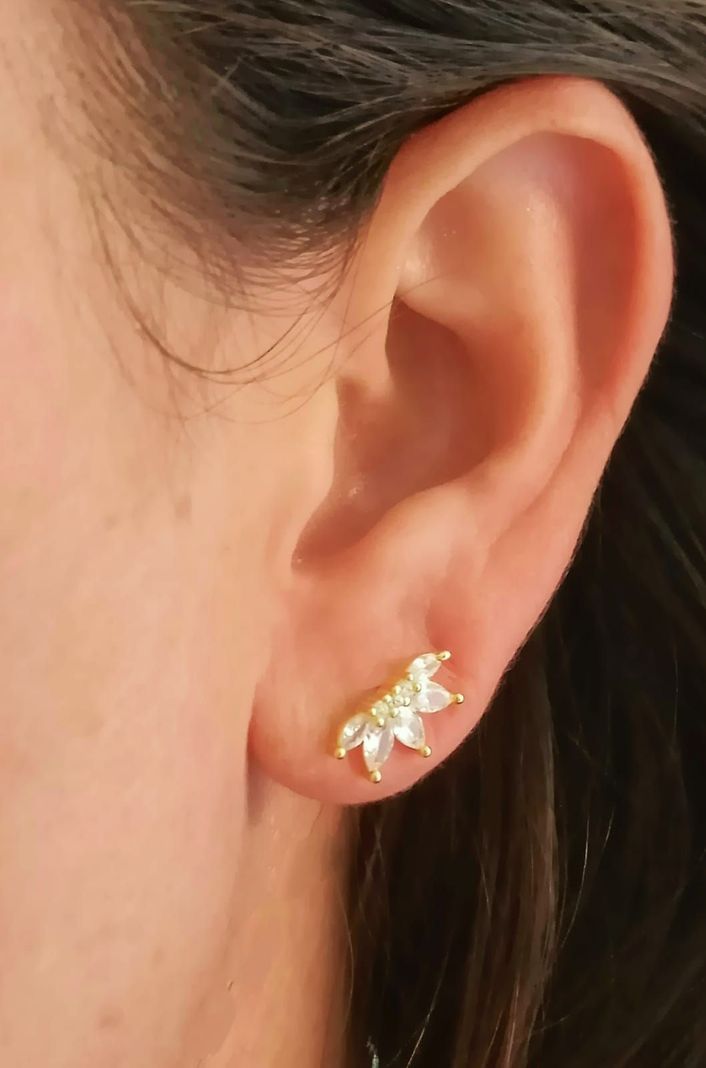 Aro Piercing Corona Helix Flat Plata 925 Chapada En Oro 18k-2
