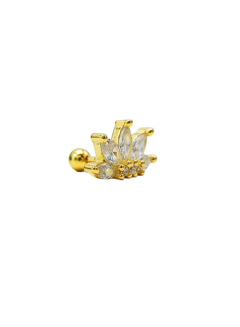 Aro Piercing Corona Helix Flat Plata 925 Chapada En Oro 18k-3