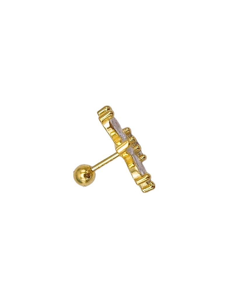 Aro Piercing Corona Helix Flat Plata 925 Chapada En Oro 18k-6