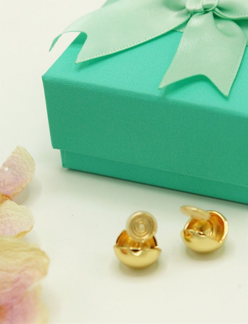 Argollas Semi Esfera Chapadas En Oro Earcuff Sin Perforacion-3