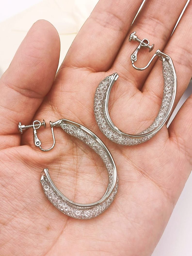 Argollas largas Sin Perforación Plateadas earcuff-3