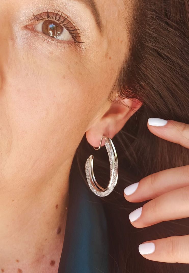 Argollas largas Sin Perforación Plateadas earcuff-4
