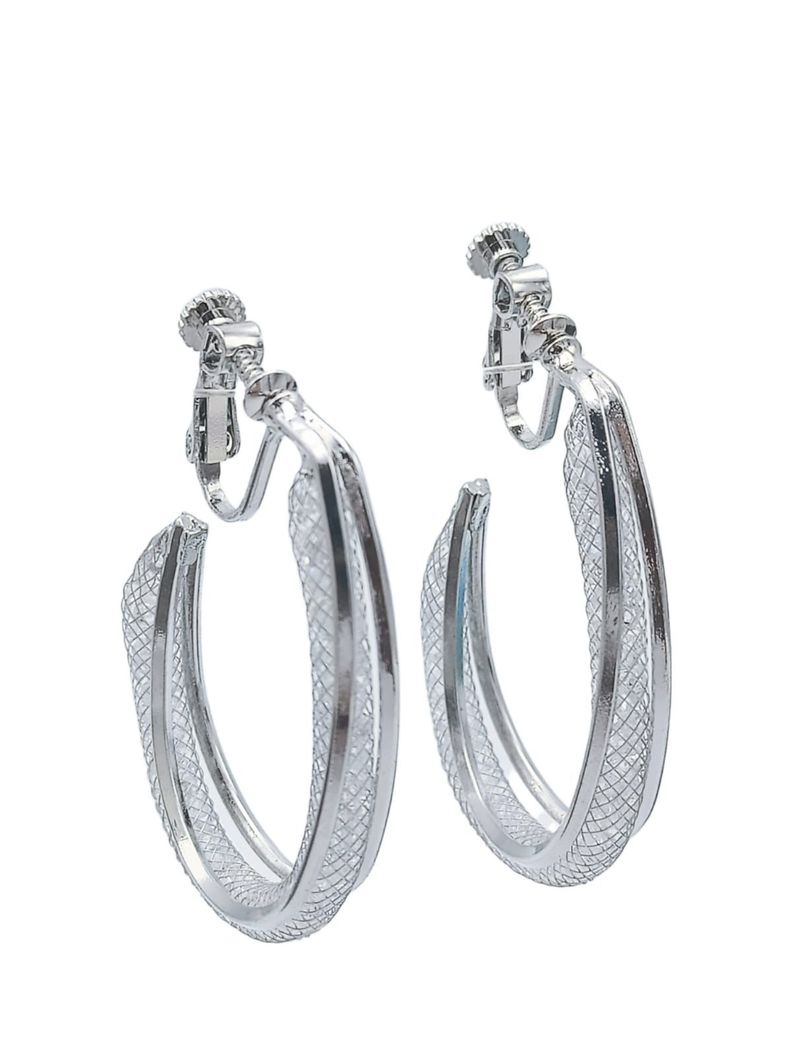 Argollas largas Sin Perforación Plateadas earcuff-1