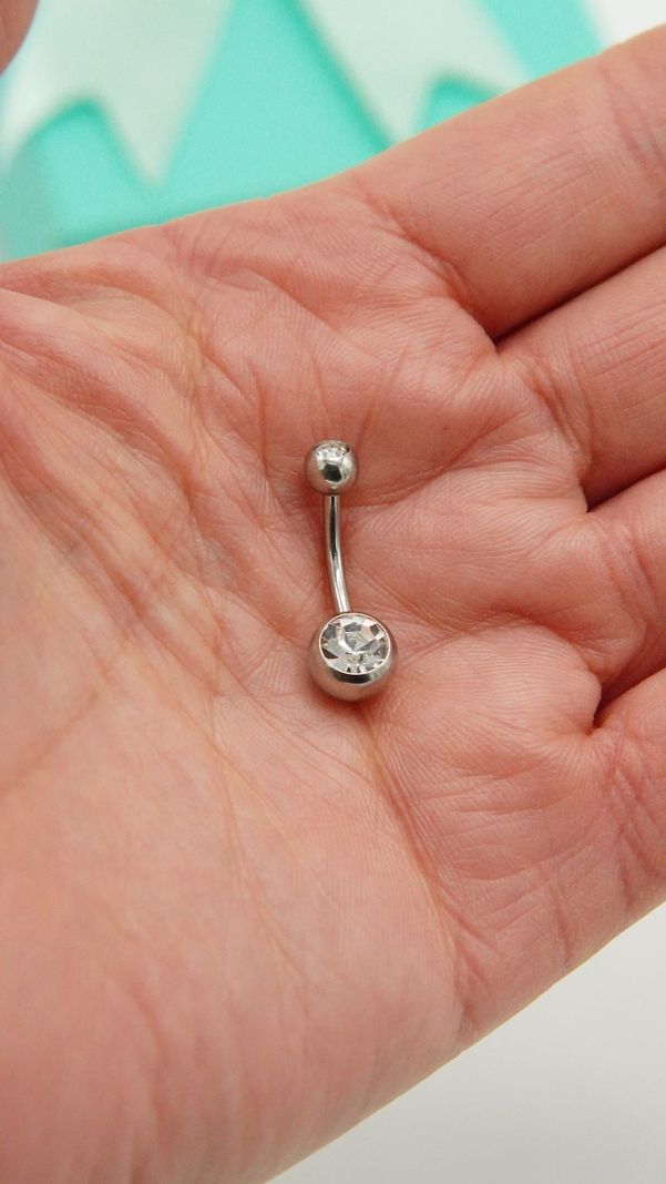 Piercing ombligo navel 10mm acero quirurgico 316L-6