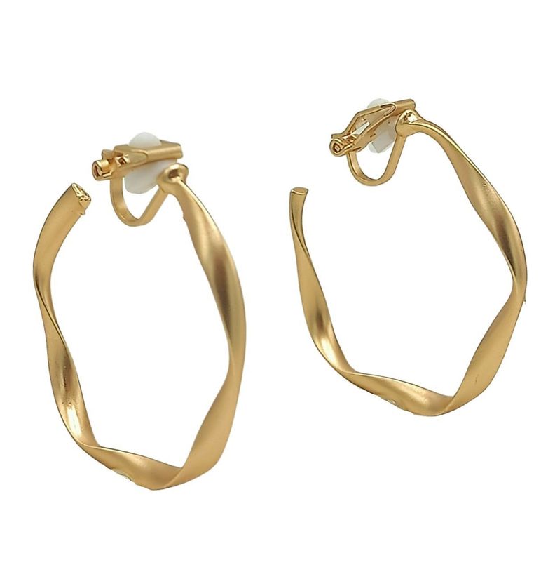 Aros Sin Perforacion Argollas Finas Banadas oro Dorado 1