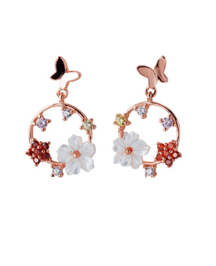 Aros Fairytale Plata fina ley S925 chapados en oro rosa 18kl-0